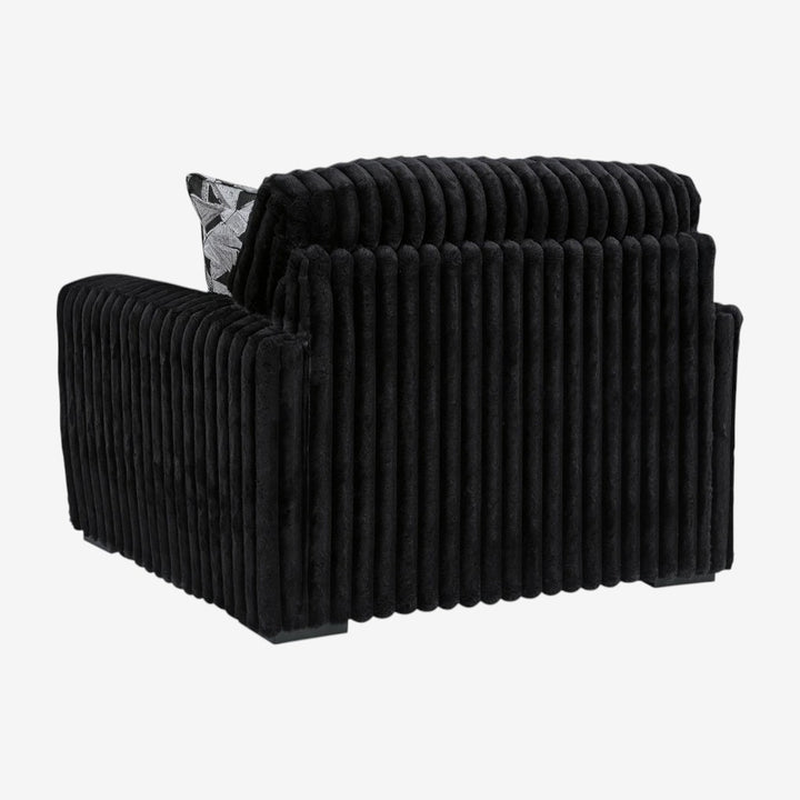 Midnight-madness Oversized Armchair In Fabric Upholstery - Onyx - Room Setting