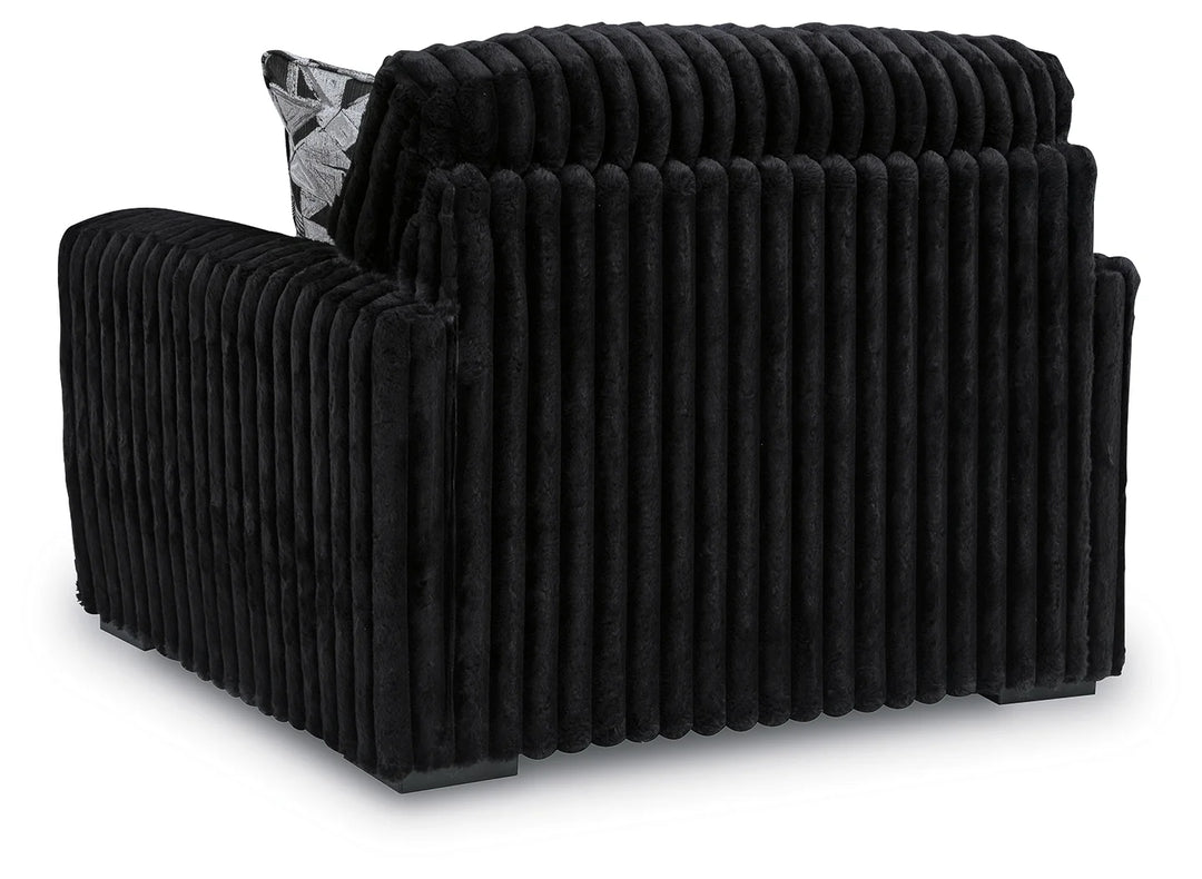 9810323 Midnight-madness Oversized Armchair In Fabric Upholstery - Onyx | Signature Design By Ashley