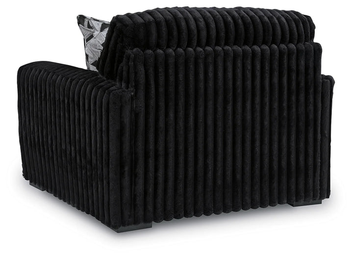 9810323 Midnight-madness Oversized Armchair In Fabric Upholstery - Onyx | Signature Design By Ashley