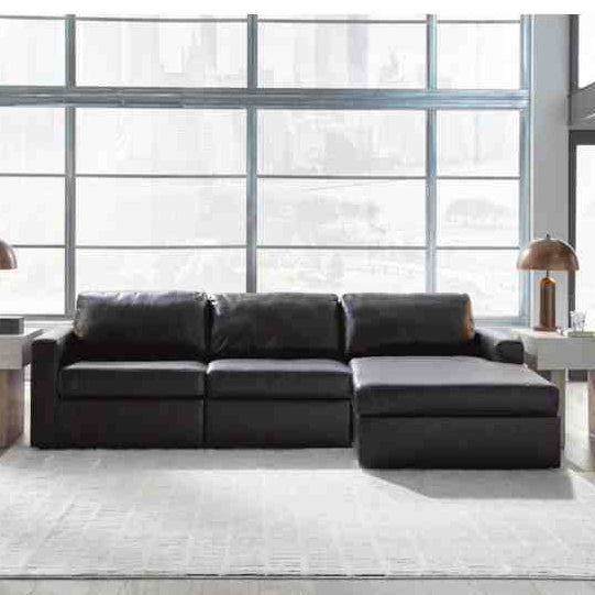Modmax II 3-Piece Leather Upholstered Sectional Sofa With Corner Chaise - Black | Signature Design By Ashley