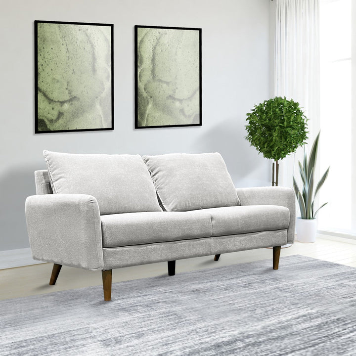 Willey 3-Seater Stationary Sofa In Fabric Upholstery - Light Grey