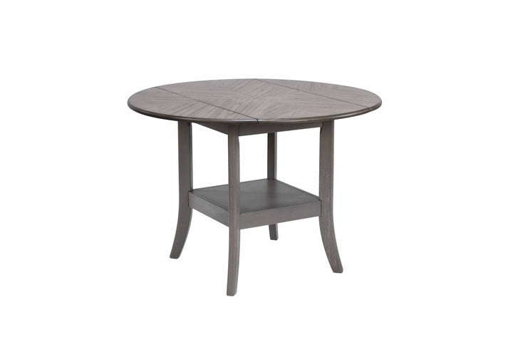 Gracia Drop-Leaf Dining Table Space-Saving with Storage Shelf