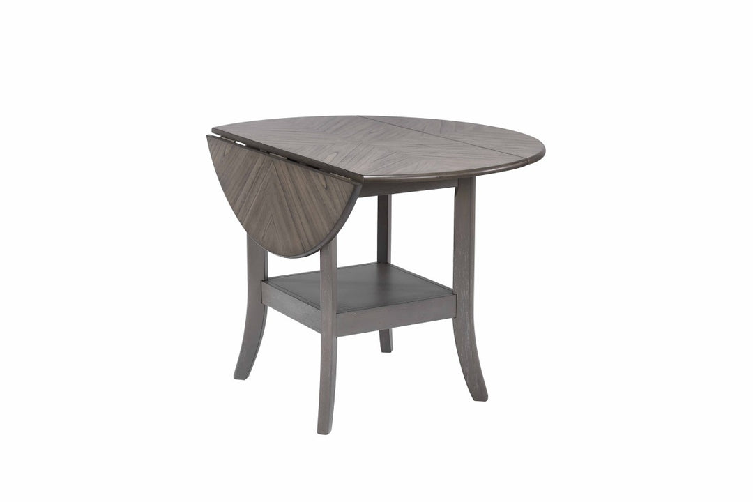 Gracia Drop-Leaf Dining Table Space-Saving with Storage Shelf