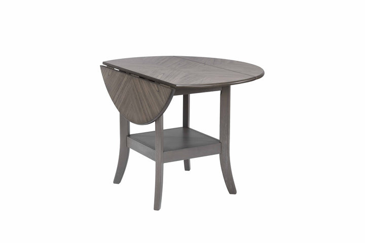 Gracia Drop-Leaf Dining Table Space-Saving with Storage Shelf
