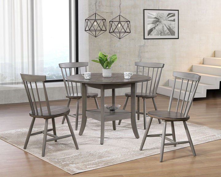 Gracia Drop-Leaf Dining Table Space-Saving with Storage Shelf