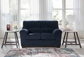 2420535 SimpleJoy Loveseat In Fabric Upholstery - Navy | Signature Design By Ashley