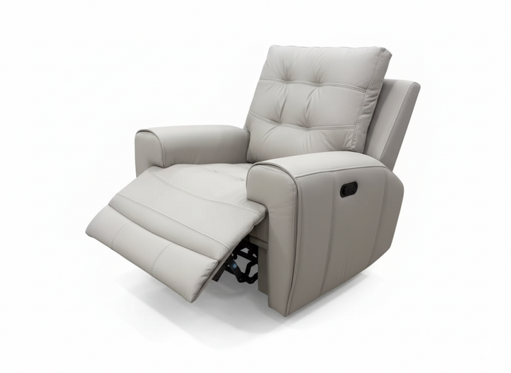 Nolan Taupe Power Recliner Chair In Aire-Leather Upholestery