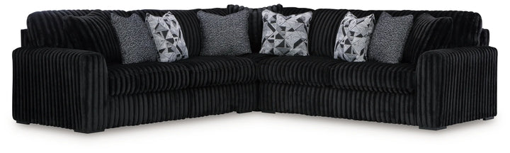 98103S6 Midnight-madness 3-Piece Sectional Sofa In Fabric Upholstery - Onyx | Signature Design By Ashley