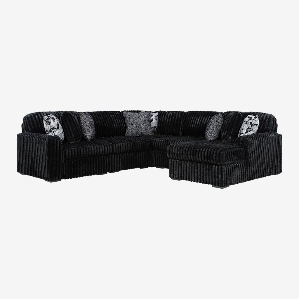 Midnight-madness 6-Piece Fabric Sectional Sofa With Chaise - Onyx - Close-Up Detail