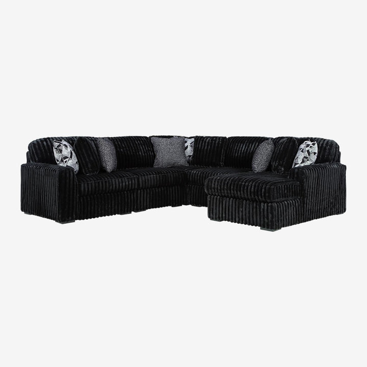 Midnight-madness 6-Piece Fabric Sectional Sofa With Chaise - Onyx - Close-Up Detail