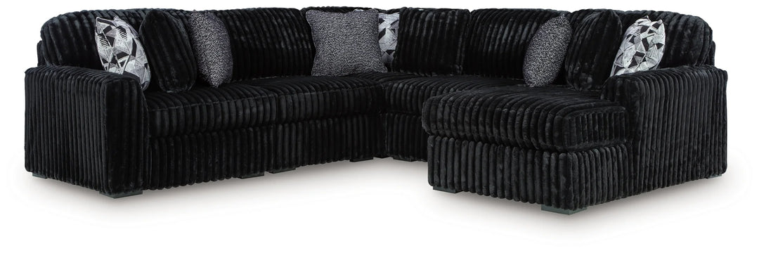 Midnight-madness 6-Piece Fabric Sectional Sofa With Chaise - Onyx | Signature Design By Ashley