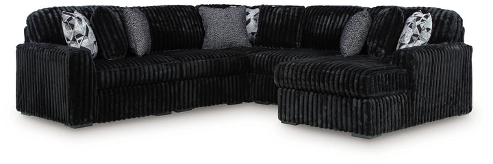 Midnight-madness 6-Piece Fabric Sectional Sofa With Chaise - Onyx | Signature Design By Ashley