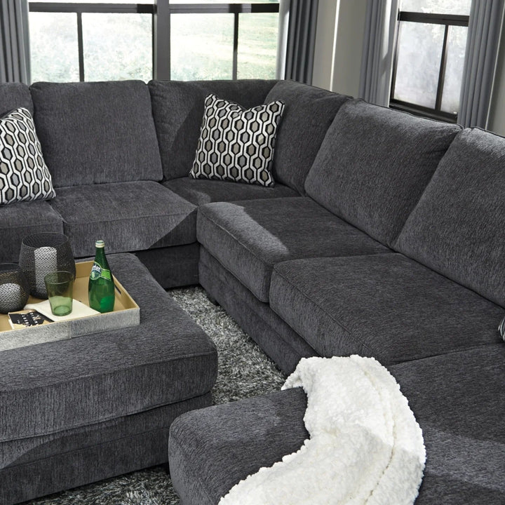 Tracling 3-Piece Sectional Sofa In Fabric Upholstery - Slate | Benchcraft By Ashley