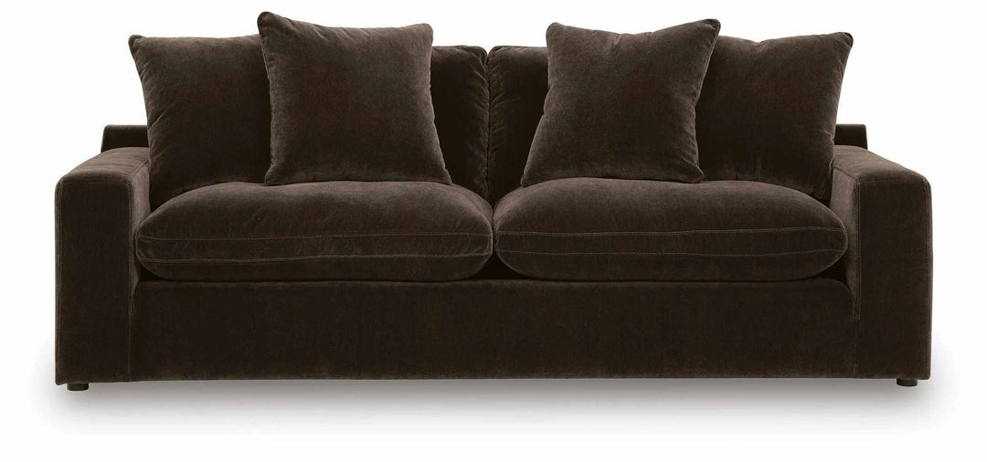6780738 Maxton Heights Stationary Sofa In Fabric Upholstery - Bittersweet | Benchcraft By Ashley