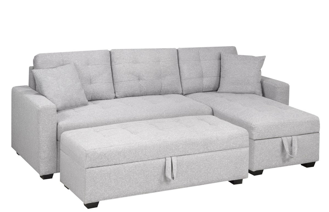 Virsa Sectional Bed with RHS Storage Chaise & Ottoman: Chic Design, Comfort & Hidden Storage Solutions