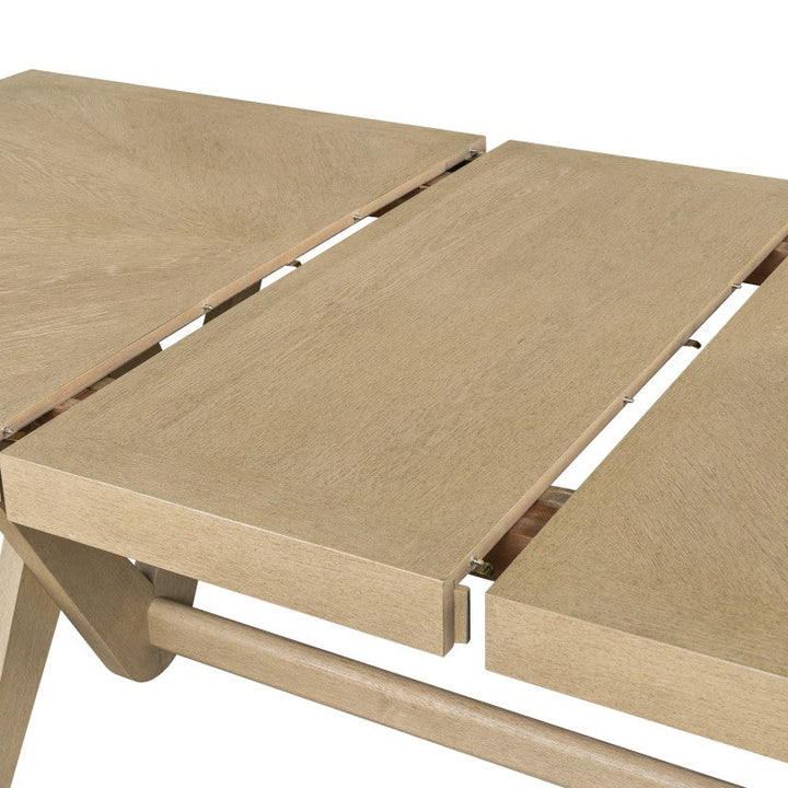 Zonik Solid Wooden Oak Dining Table With Extension Leaf