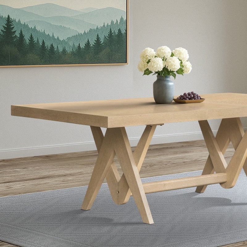 Zidane 7-Piece Natural Dining Table Set With Extension Leaf