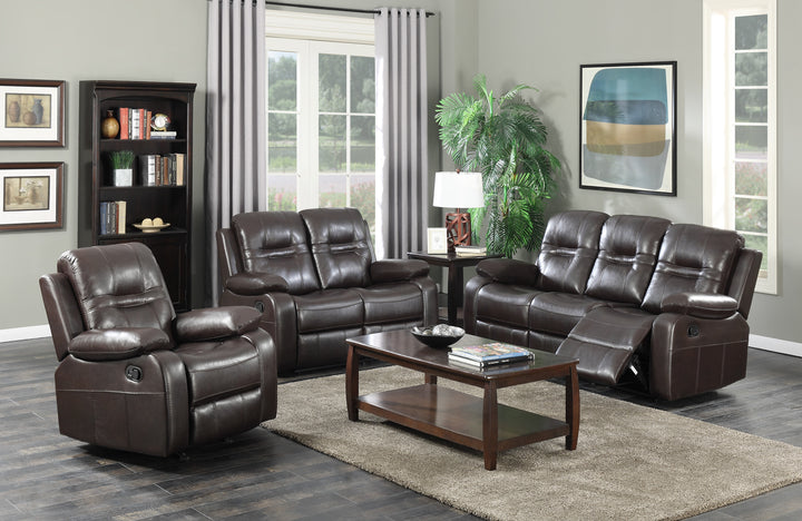 Elegant Napolean Recliner With Chocolate Brown Leather Upholstery