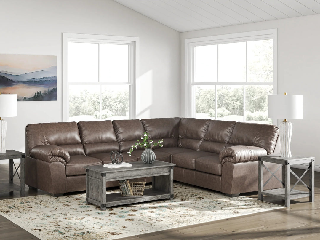 WillowBend 3-Piece Sectional Sofa In Leather Upholstery - Umber | Signature Design By Ashley