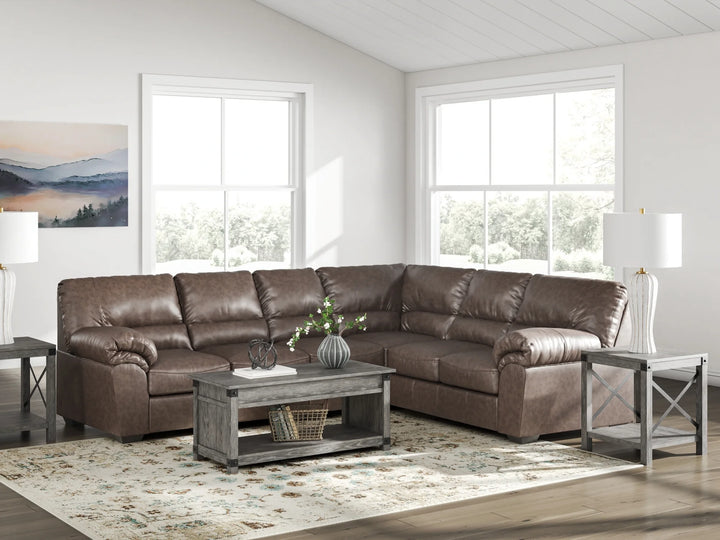 WillowBend 3-Piece Sectional Sofa In Leather Upholstery - Umber | Signature Design By Ashley