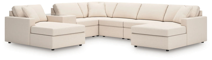 92103S54 Modmax 7-Piece Fabric Sectional Sofa With Dual Chaise &amp; Storage Console - Oyster | Signature Design By Ashley