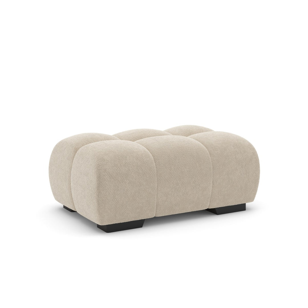 Wise Fabric Upholstered Beige Bubble Accent Ottoman