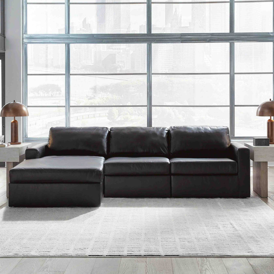 Modmax II 3-Piece Leather Upholstered Sectional Sofa With Corner Chaise - Black | Signature Design By Ashley