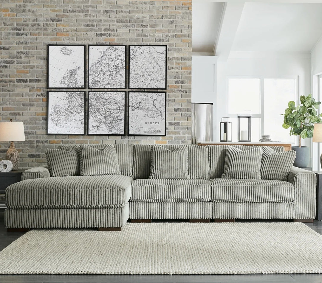 21105S10 Lindyn 3-Piece LAF Sectional Sofa in Fabric Upholstery - Fog | Signature Design by Ashley