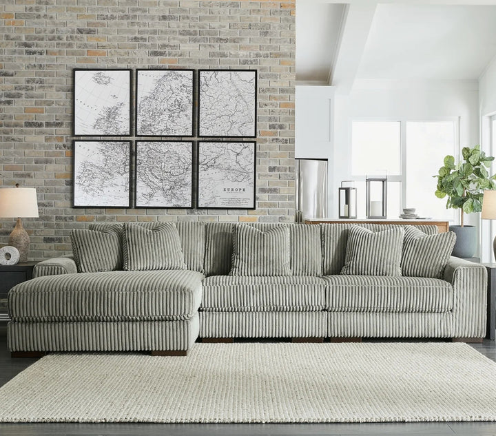 21105S10 Lindyn 3-Piece LAF Sectional Sofa in Fabric Upholstery - Fog | Signature Design by Ashley