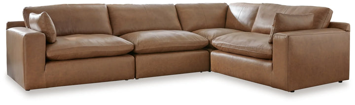 30901S3 Emilia 4-Piece Sectional Sofa In Leather Upholstery - Caramel | Signature Design By Ashley