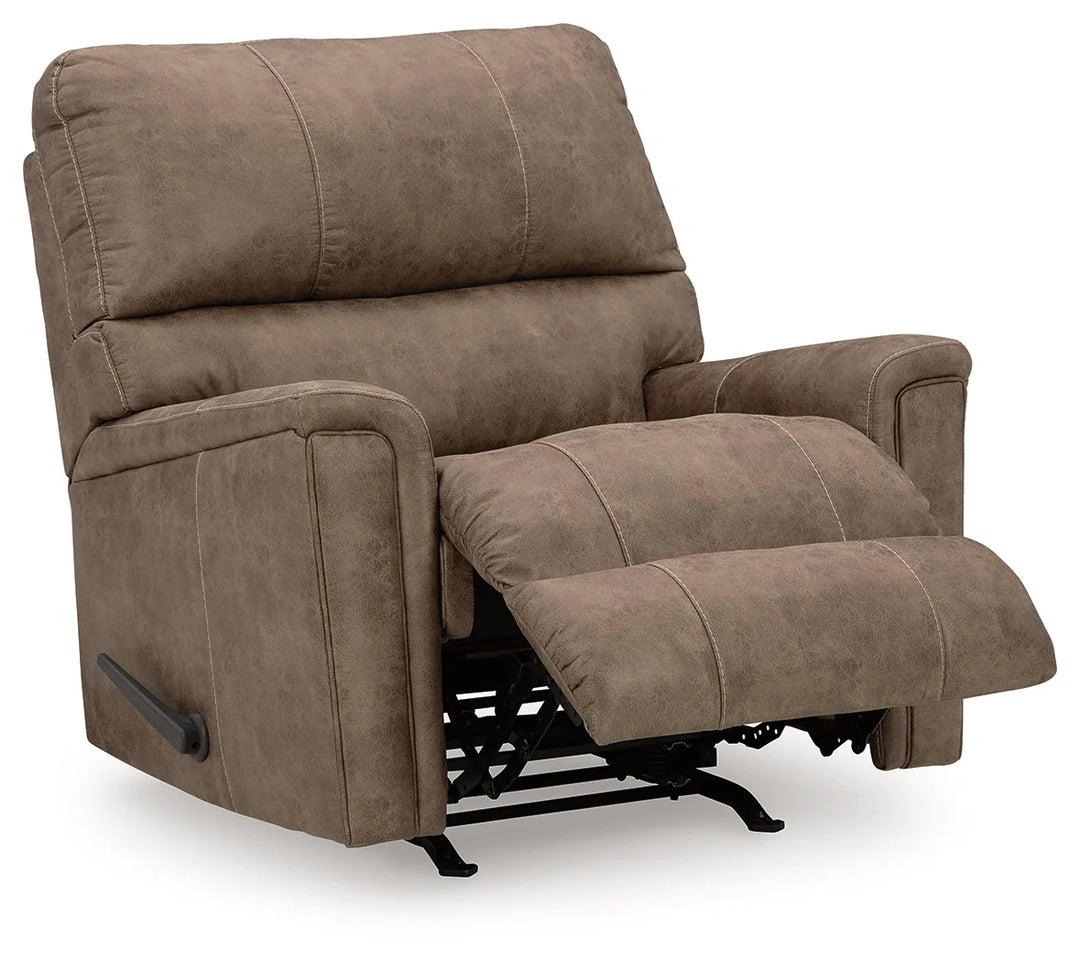 9400425C Navi Rocker Recliner Chair in Leather Upholstery - Fossil | Signature Design By Ashley