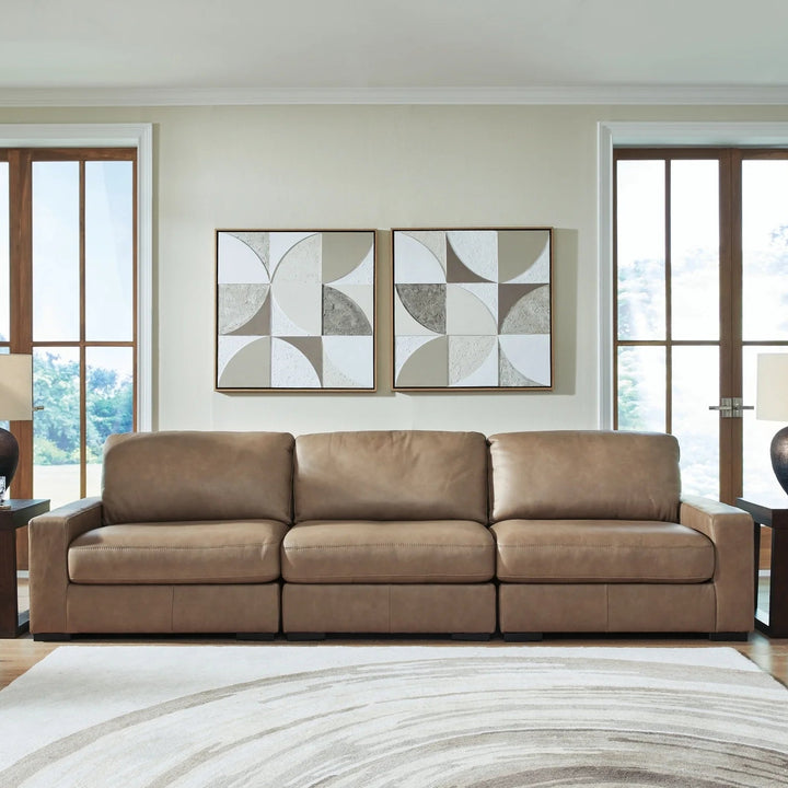 76106S2 Veronella 3-Piece Sofa In Leather Upholstery - Sahara | Benchcraft By Ashley