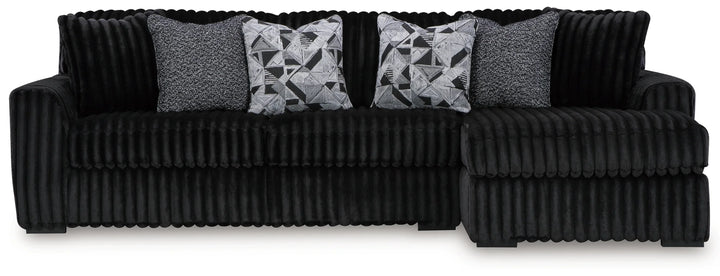 Midnight-madness 2-Piece Fabric Sectional Sofa With Chaise - Onyx | Signature Design By Ashley