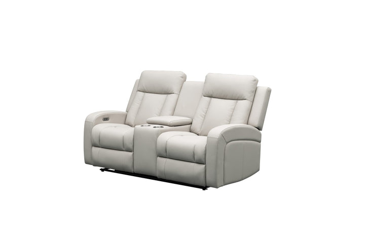 Sudex Beige Power Recliner Loveseat in Top Grain Leather
