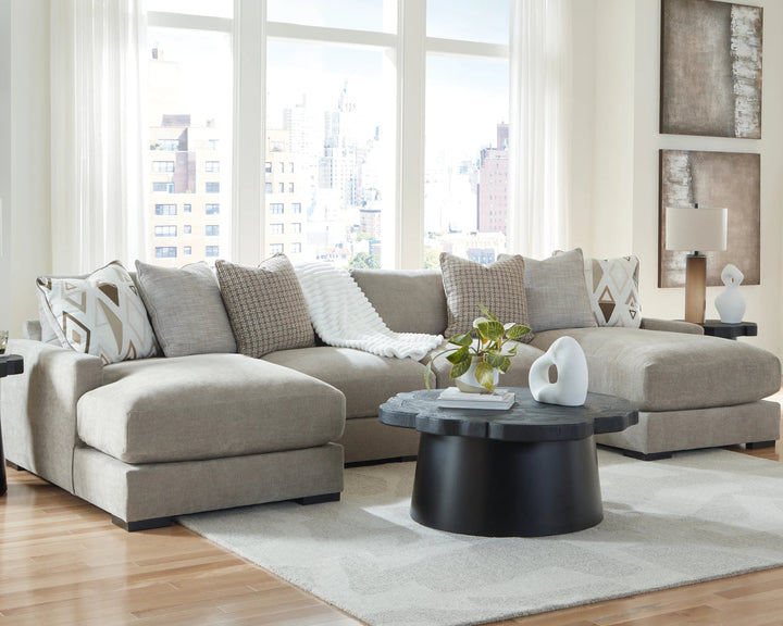 20305S5 Aslan Court 4-Piece Sectional Sofa In Fabric Upholstery - Pebble | Signature Design By Ashley