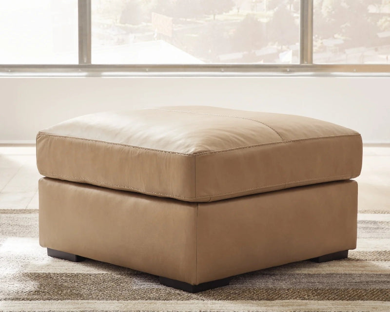 3800608 Bandon Oversized Accent Ottoman In Leather Upholstery - Toffee | Signature Design By Ashley