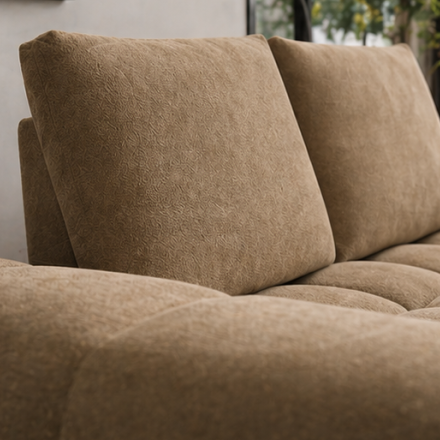 Zara Taupe 3-Seater Sofa In Fabric Upholstery