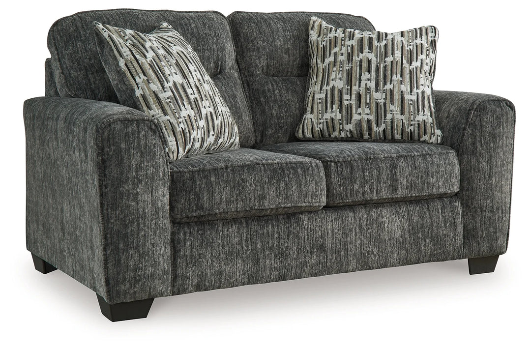 5050435 Lonoke Loveseat In Fabric Upholstery - Gunmetal | Signature Design By Ashley
