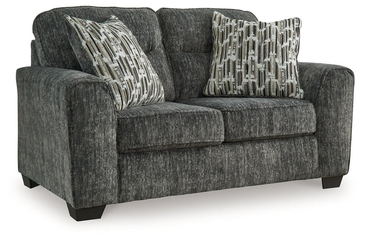 5050435 Lonoke Loveseat In Fabric Upholstery - Gunmetal | Signature Design By Ashley