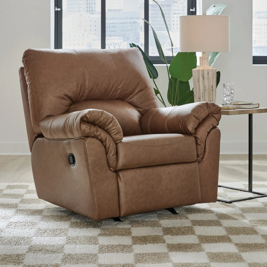 PC2770425 WillowBend Rocker Recliner Chair In Leather Upholstery - Caramel | Signature Design By Ashley
