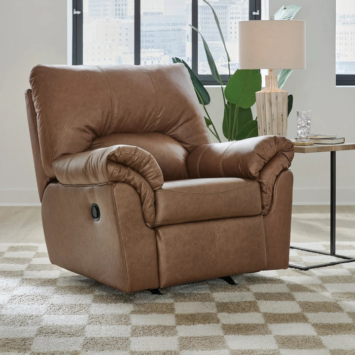 PC2770425 WillowBend Rocker Recliner Chair In Leather Upholstery - Caramel | Signature Design By Ashley