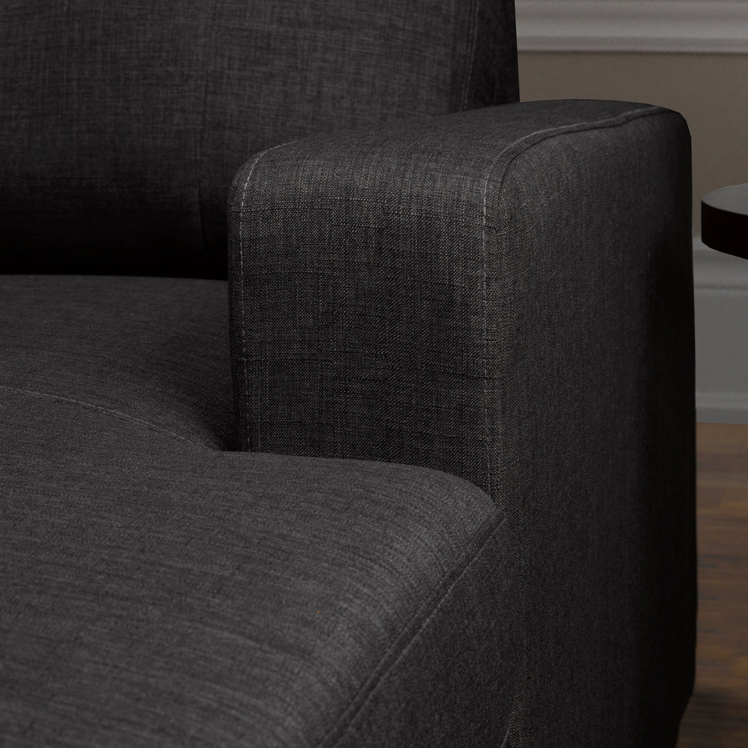 Bravik Fabric Upholstered Sectional Sofa Bed With Reversible Chaise - Charcoal