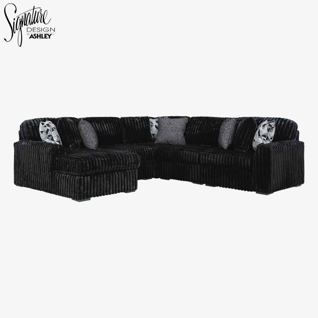 Midnight-madness 5-Piece Fabric Sectional Sofa With Chaise - Onyx | Signature Design By Ashley