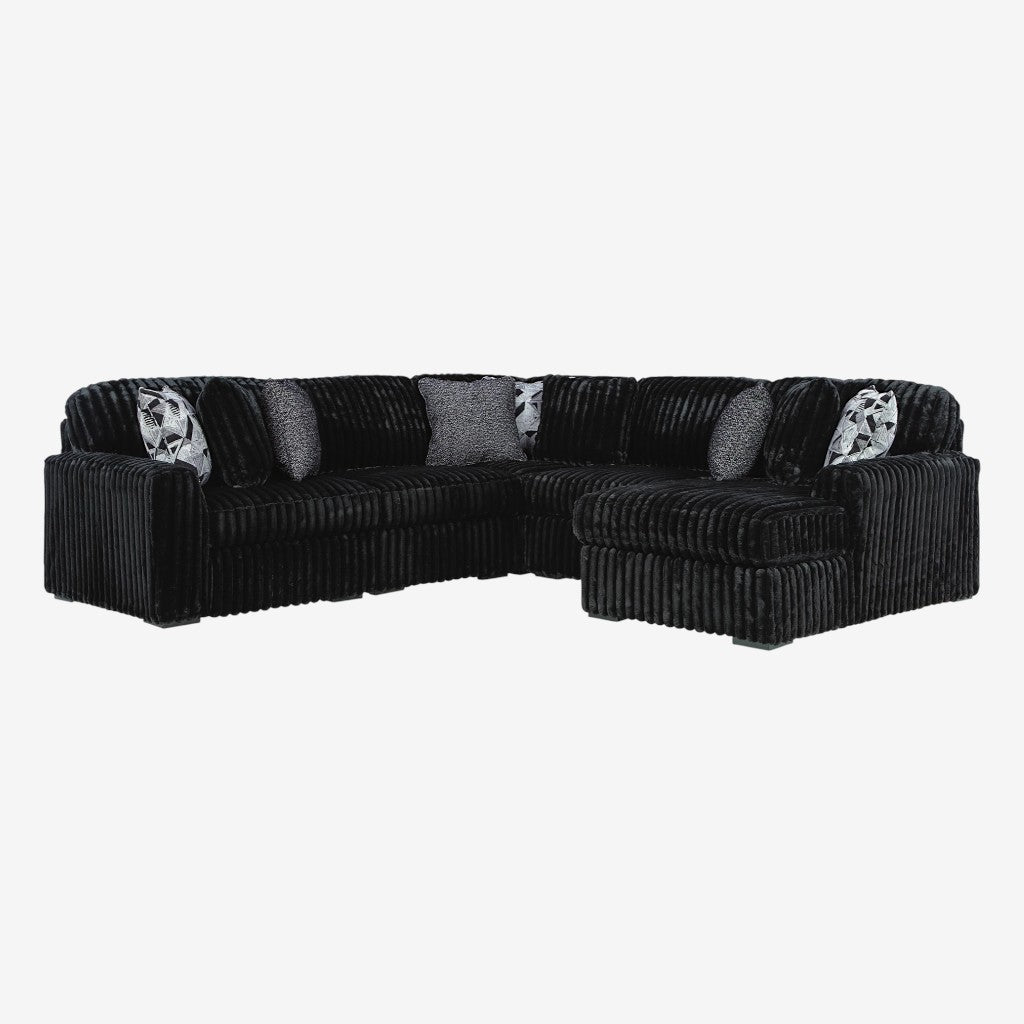 Midnight-madness 5-Piece Fabric Sectional Sofa With Chaise - Onyx | Signature Design By Ashley