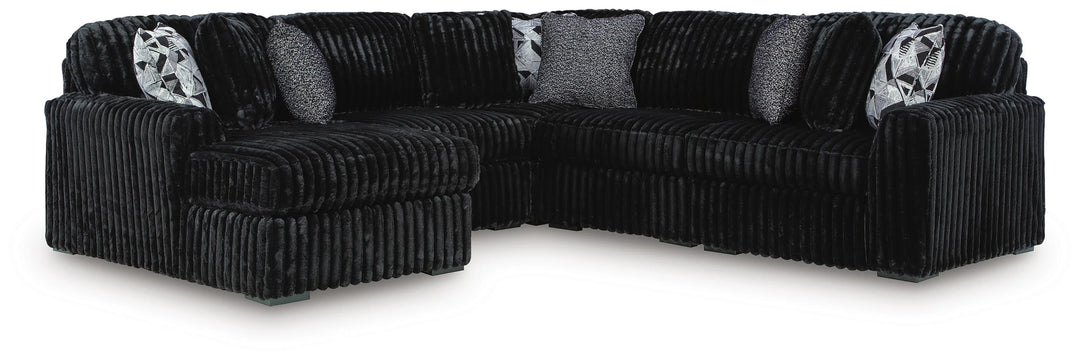 Midnight-madness 5-Piece Fabric Sectional Sofa With Chaise - Onyx | Signature Design By Ashley