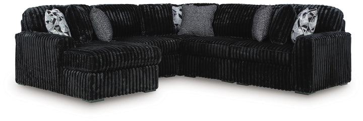 Midnight-madness 5-Piece Fabric Sectional Sofa With Chaise - Onyx | Signature Design By Ashley