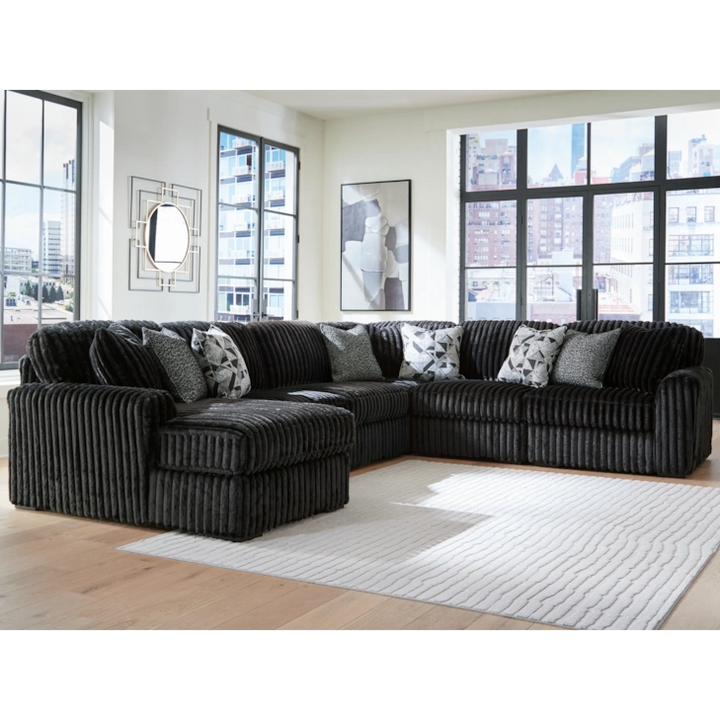 Midnight-madness 6-Piece Fabric Sectional Sofa With Chaise - Onyx | Signature Design By Ashley
