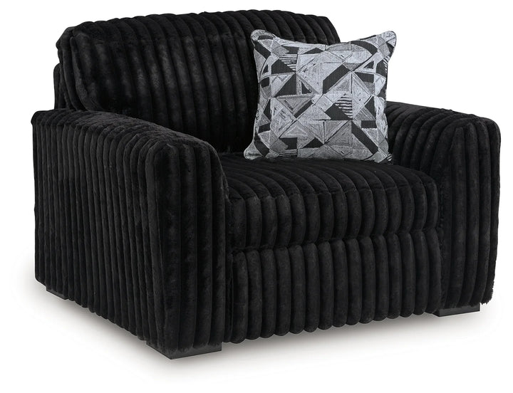 9810323 Midnight-madness Oversized Armchair In Fabric Upholstery - Onyx | Signature Design By Ashley