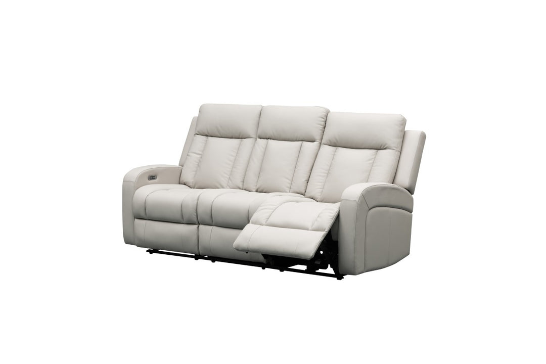 Sudex Beige Power Recliner Sofa in Top Grain Leather