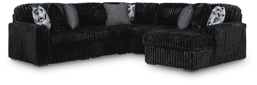 Midnight-madness 5-Piece Fabric Sectional Sofa With Chaise - Onyx | Signature Design By Ashley